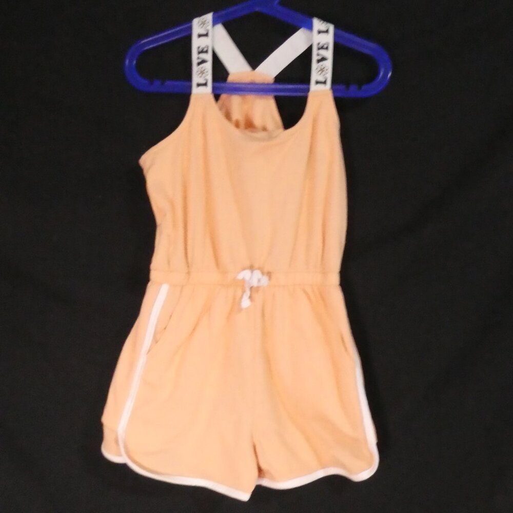 BELLA & BIRDIE | small (7-8) | Peach Sleeveless Romper